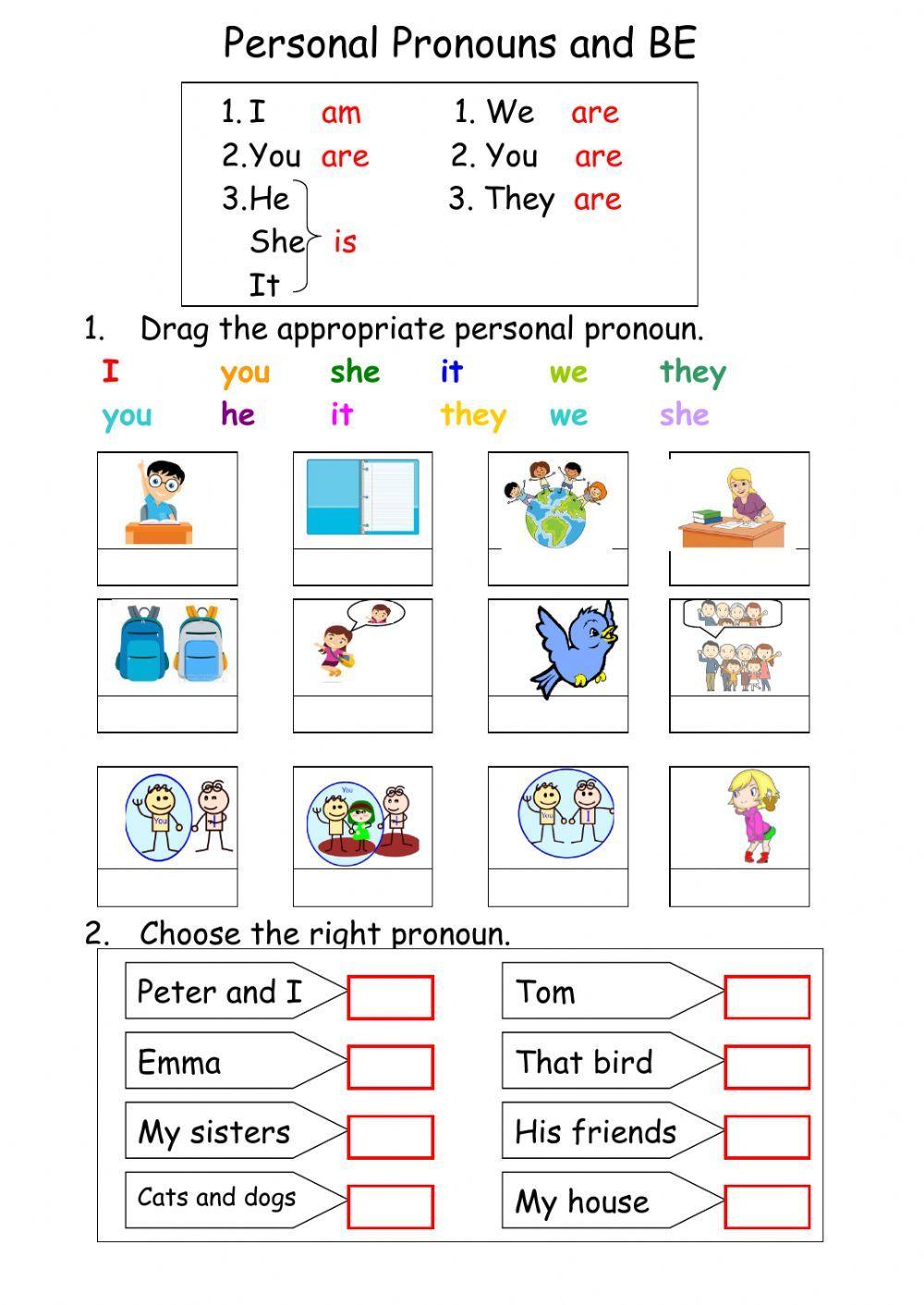 Personal pronouns and BE