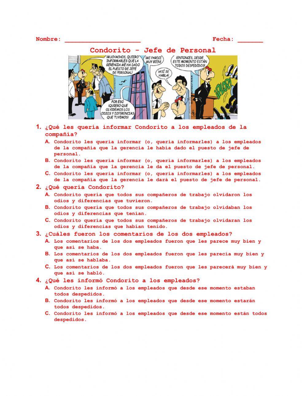 Condorito - Jefe de Personal