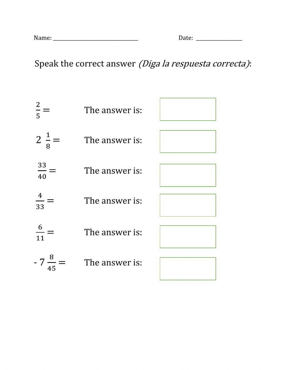 Fractions to decimals 3