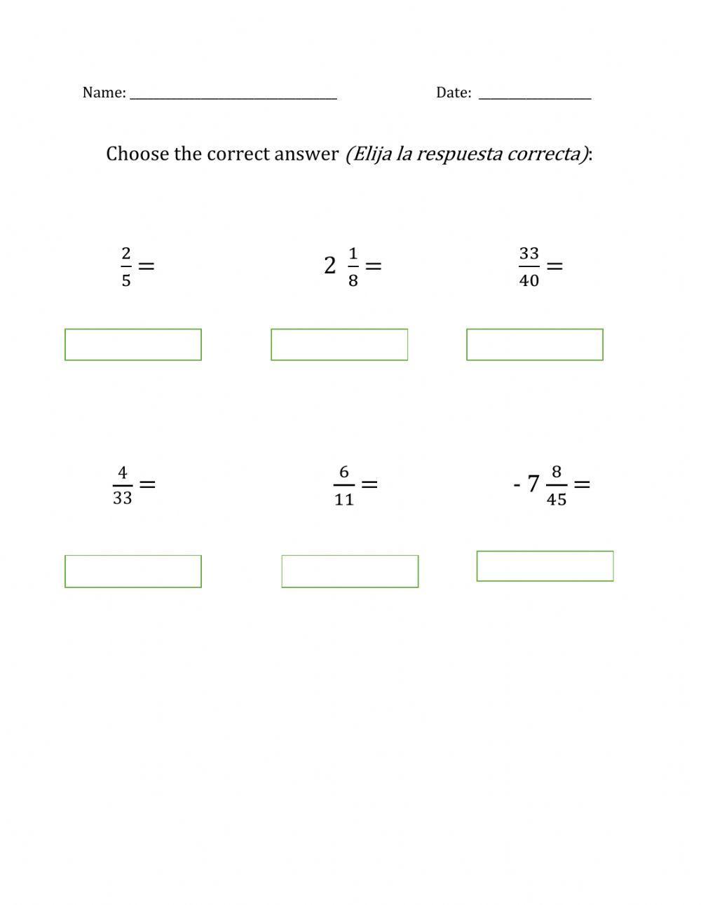 Fractions to decimals 4