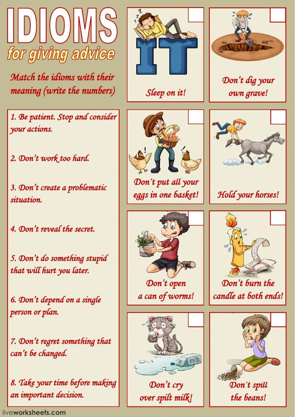 Idioms for giving advice 1