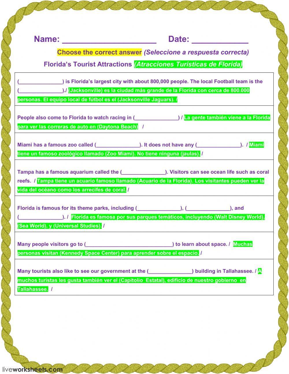 Florida’s Tourist Attractions - 1