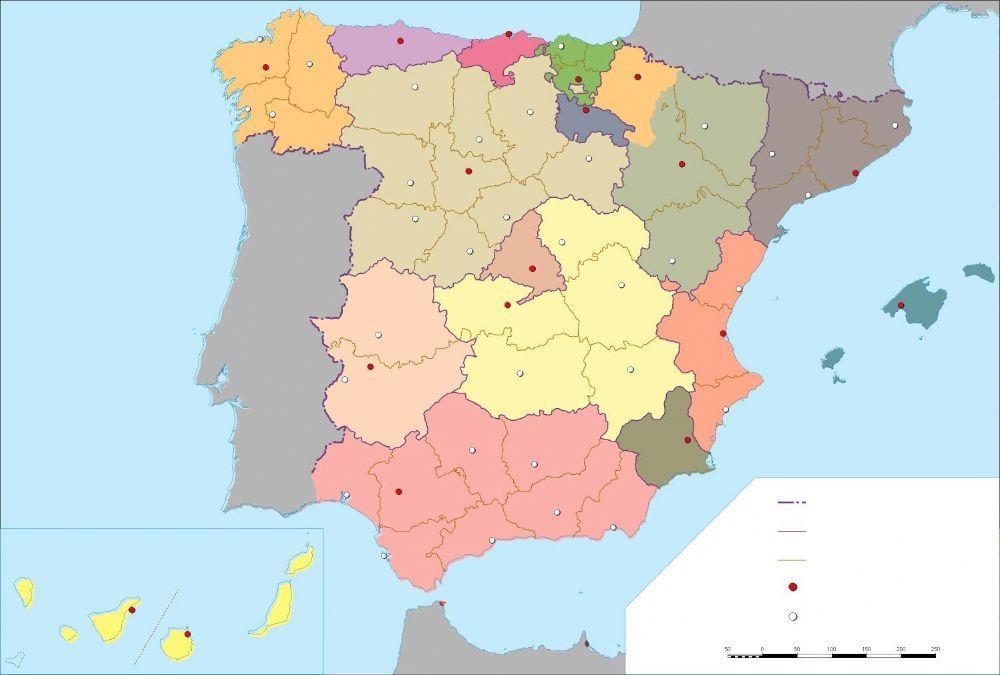 Mapa Político de España Mudo 
