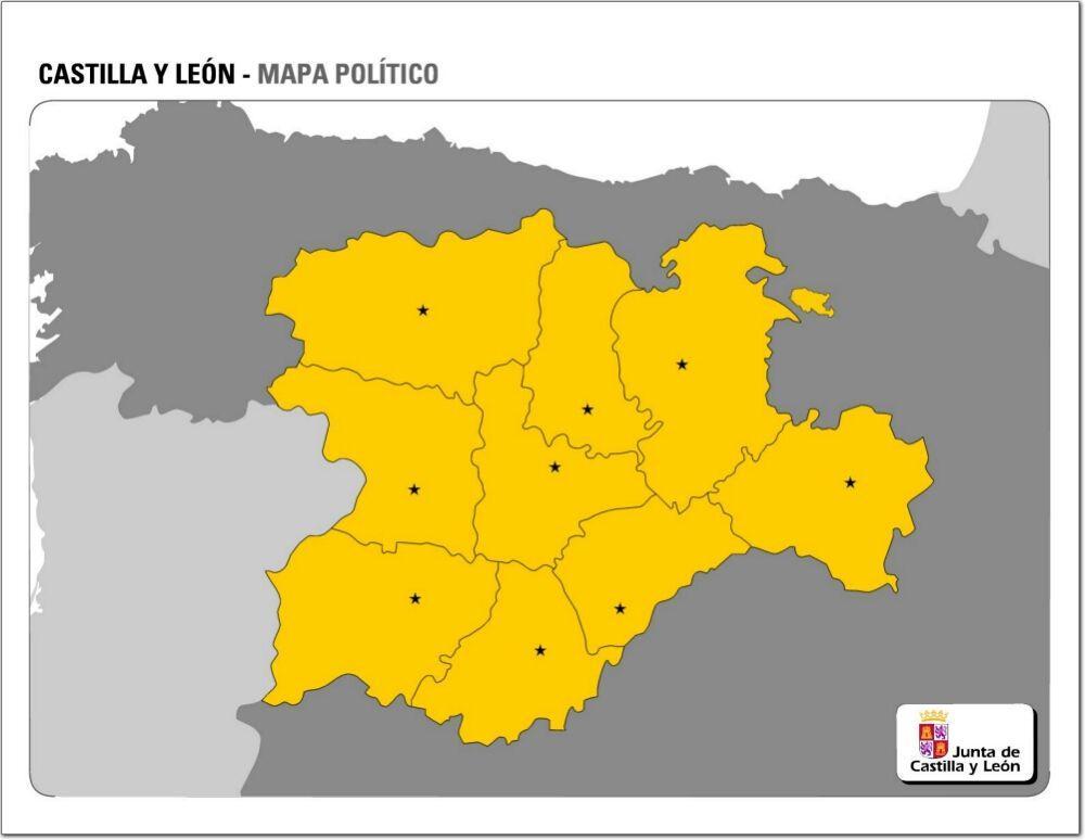Mapa Político de Castilla y León Mudo