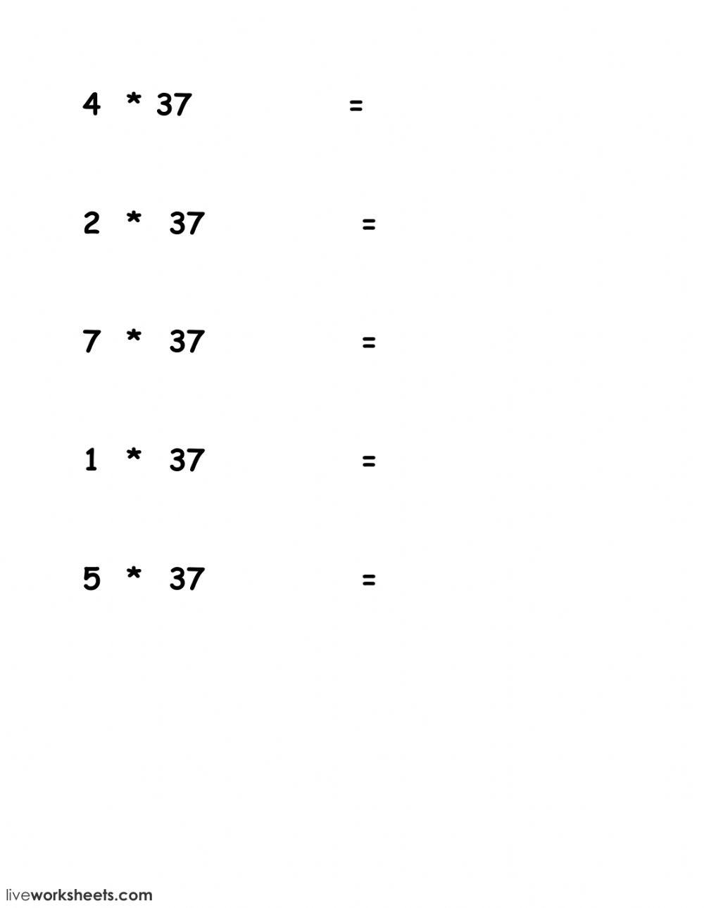 37 times table