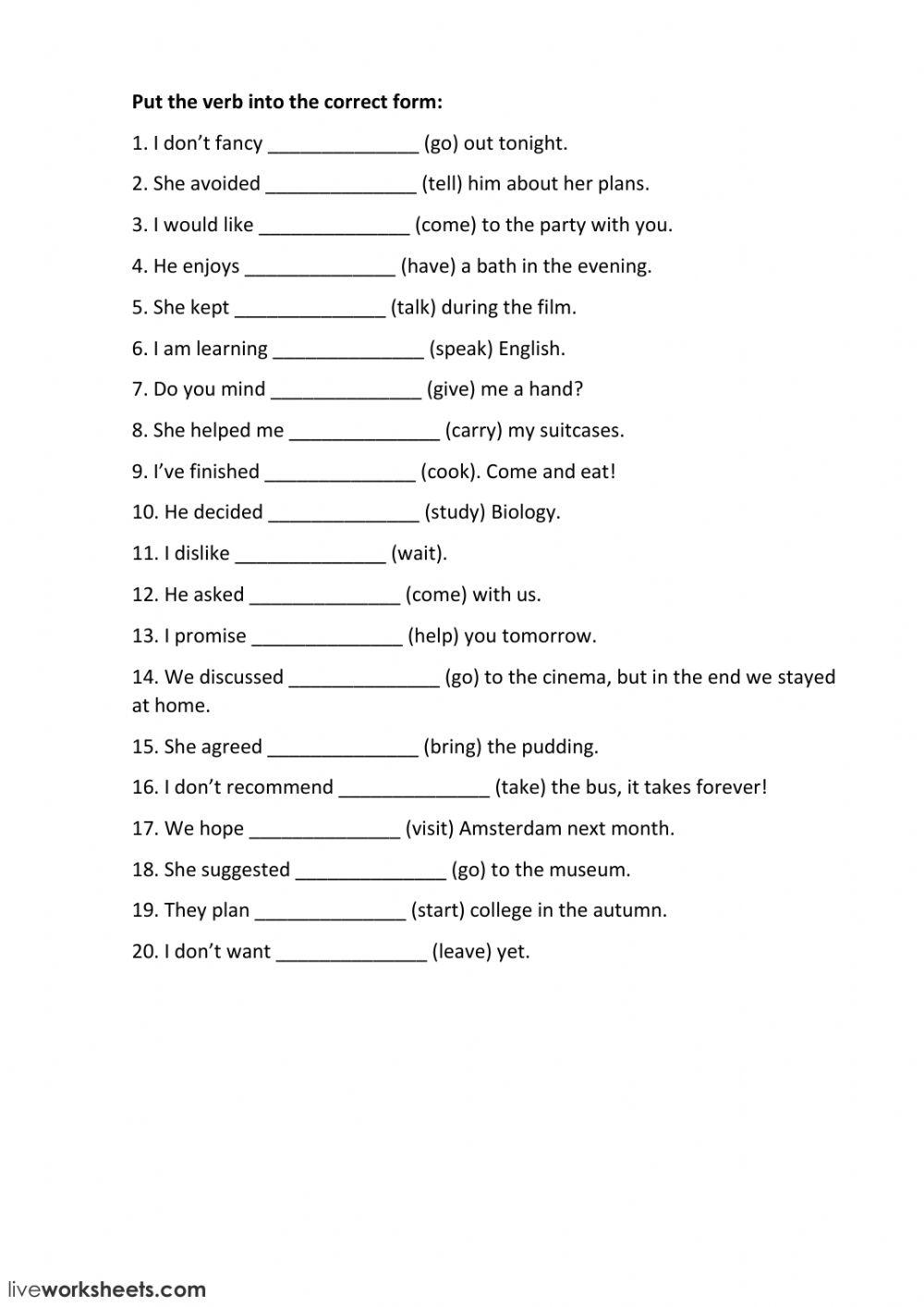 Gerund or infinitive