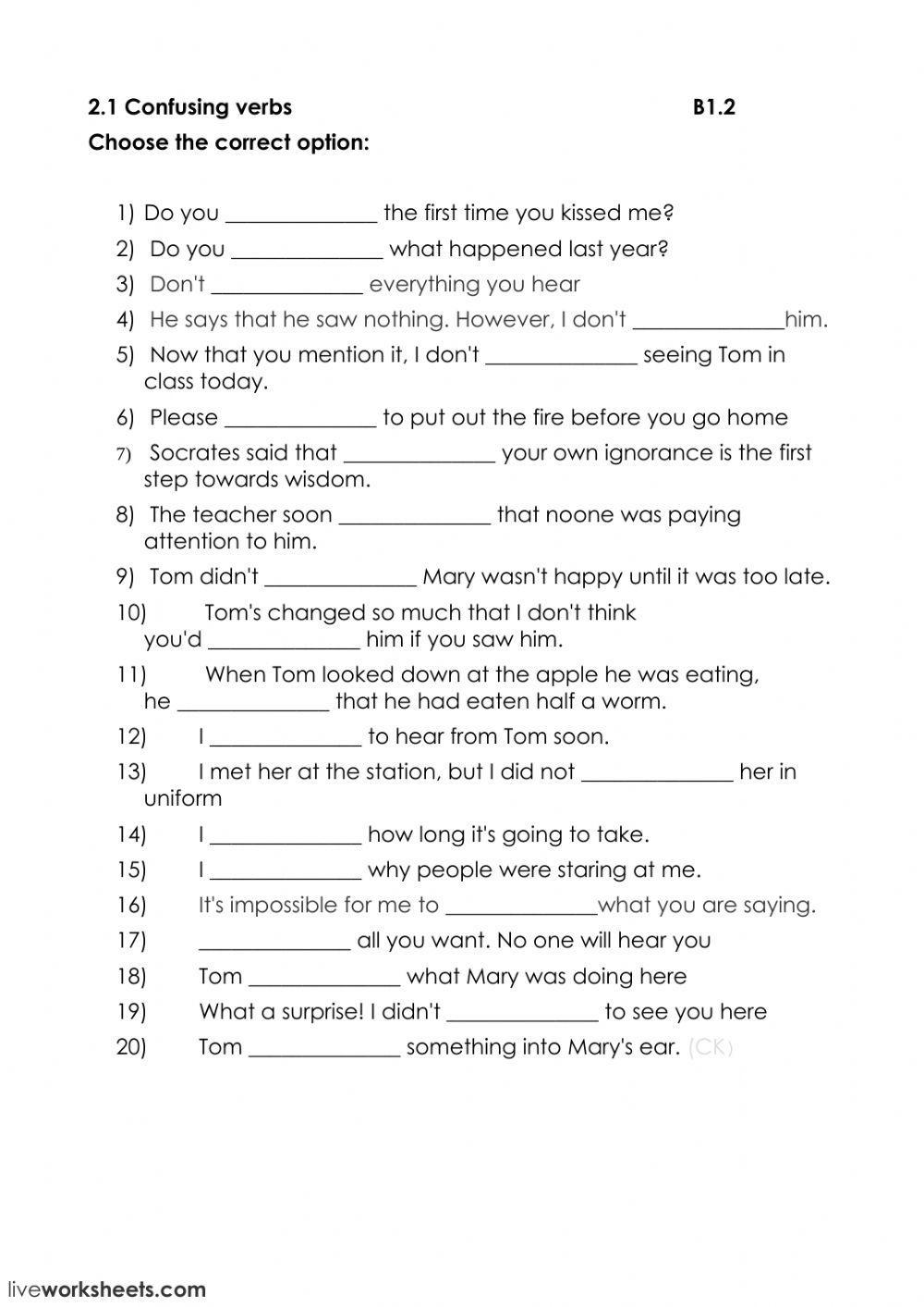 UNIT 2.1 CONFUSING VERBS