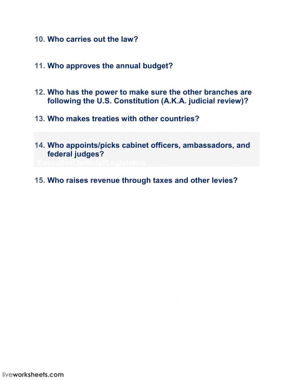 Separation of Powers