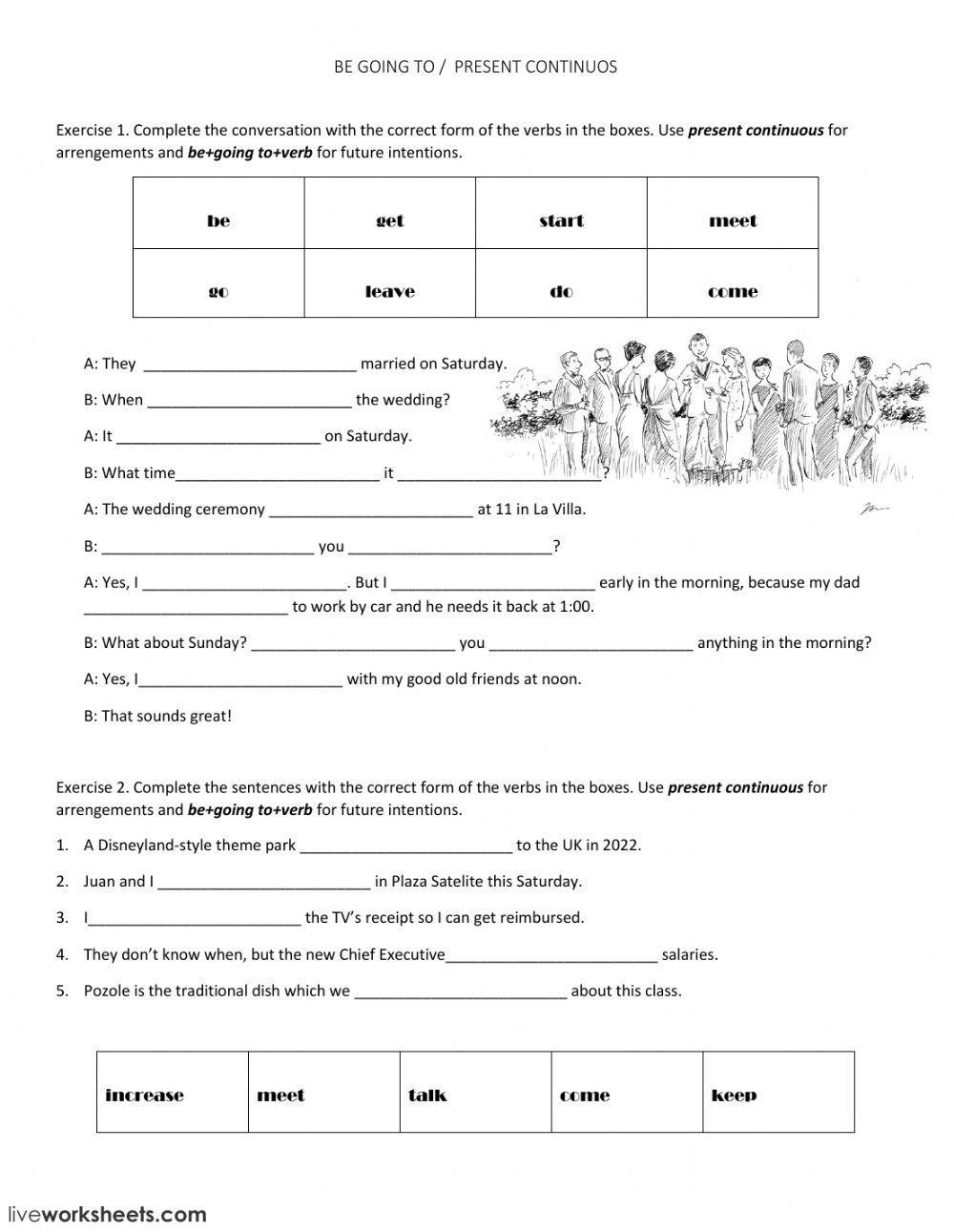 Future going to - present continuos