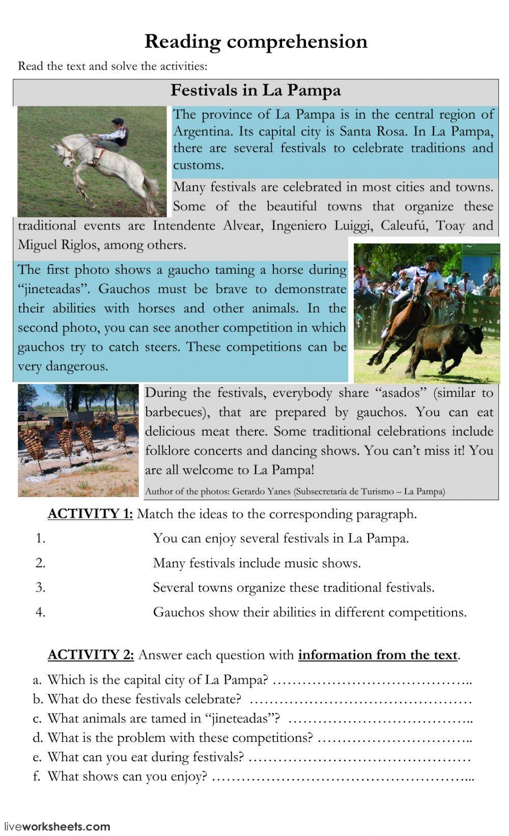 Reading comprehension 2 Reading comprehension 2