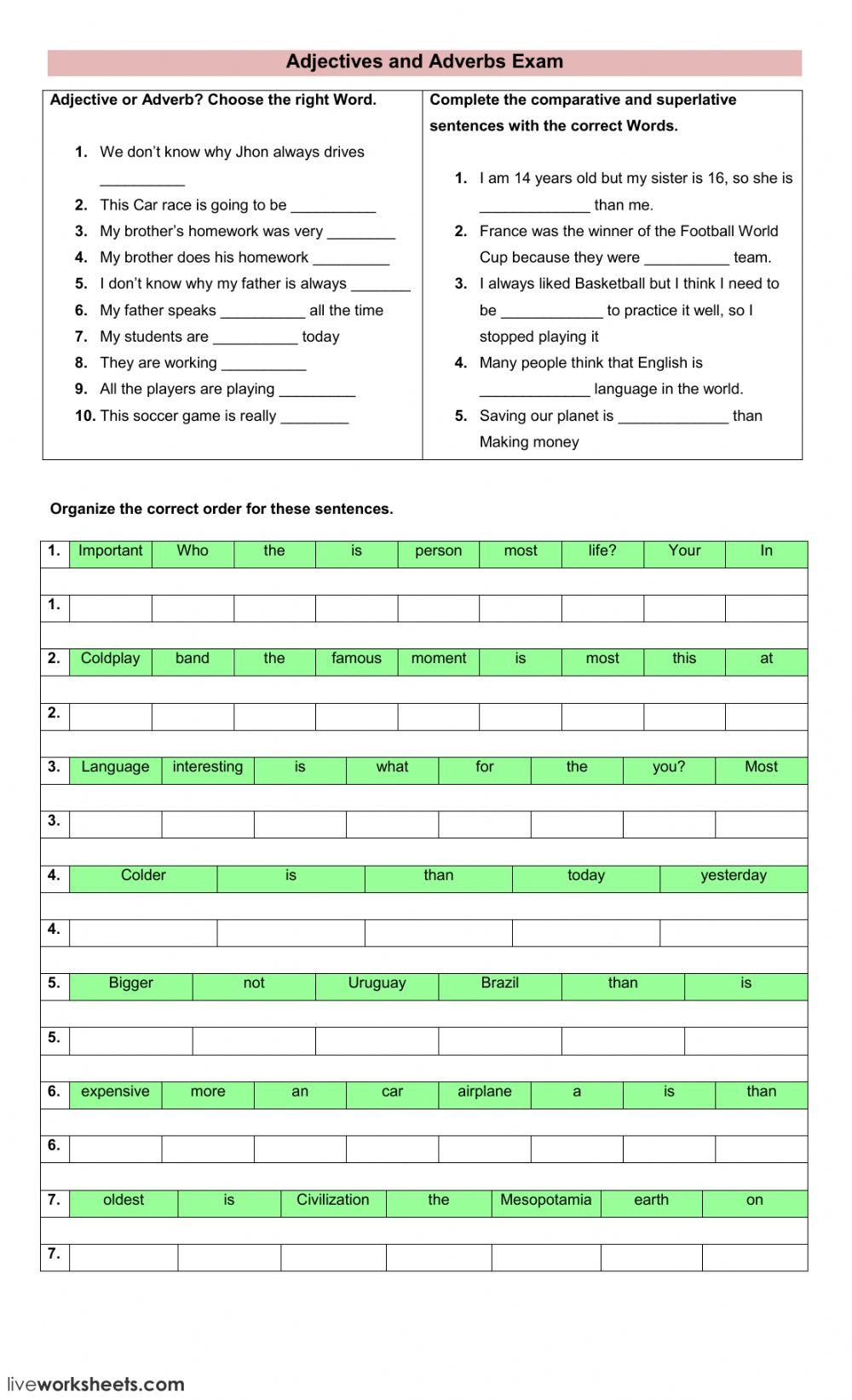 Adjectives and Adverbs