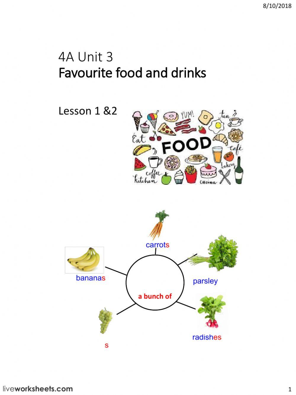 Food and drinks phrases of quantity