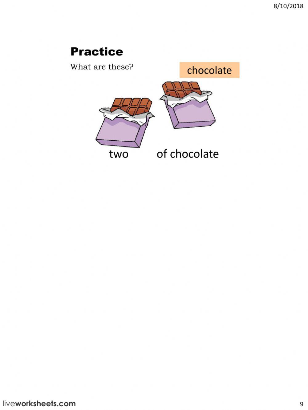 Food and drinks phrases of quantity