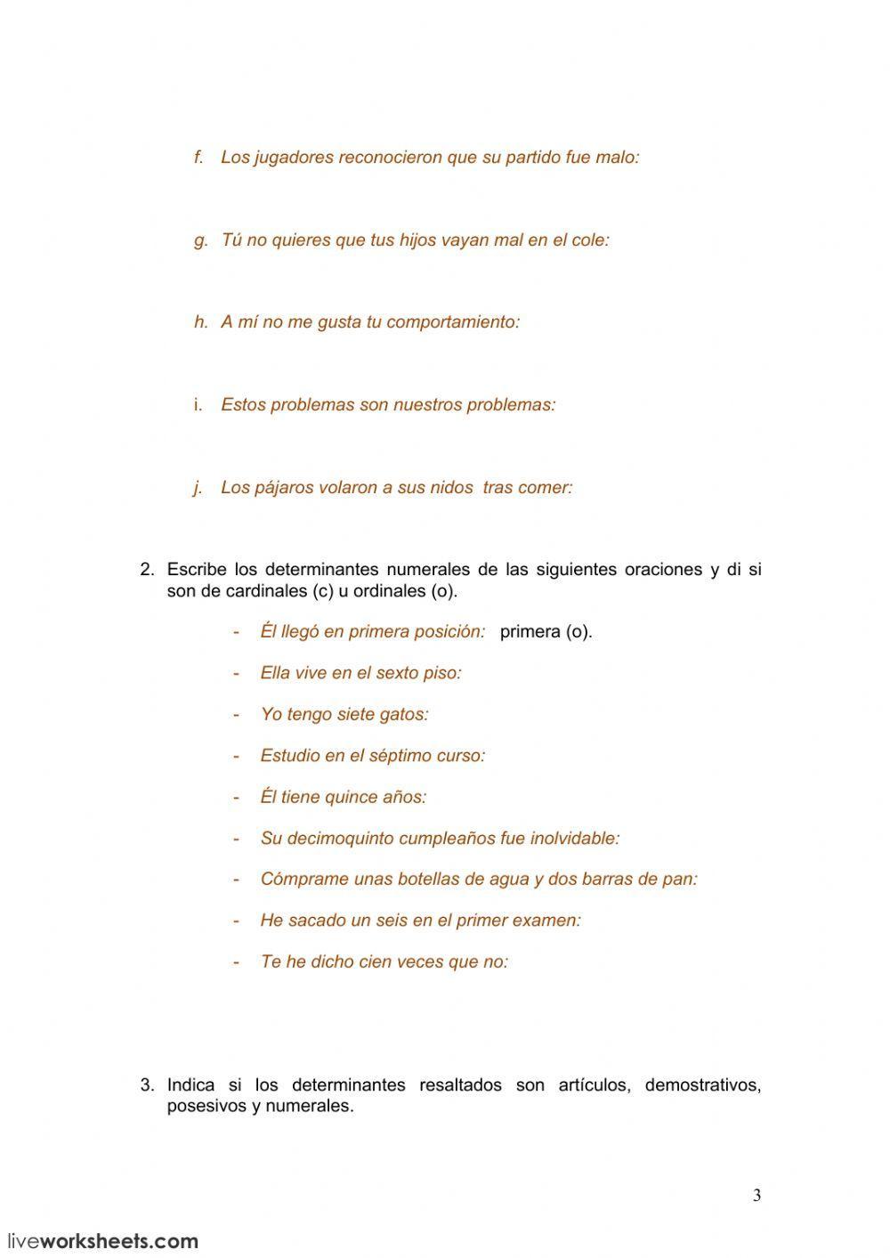 Posesivos y numerales