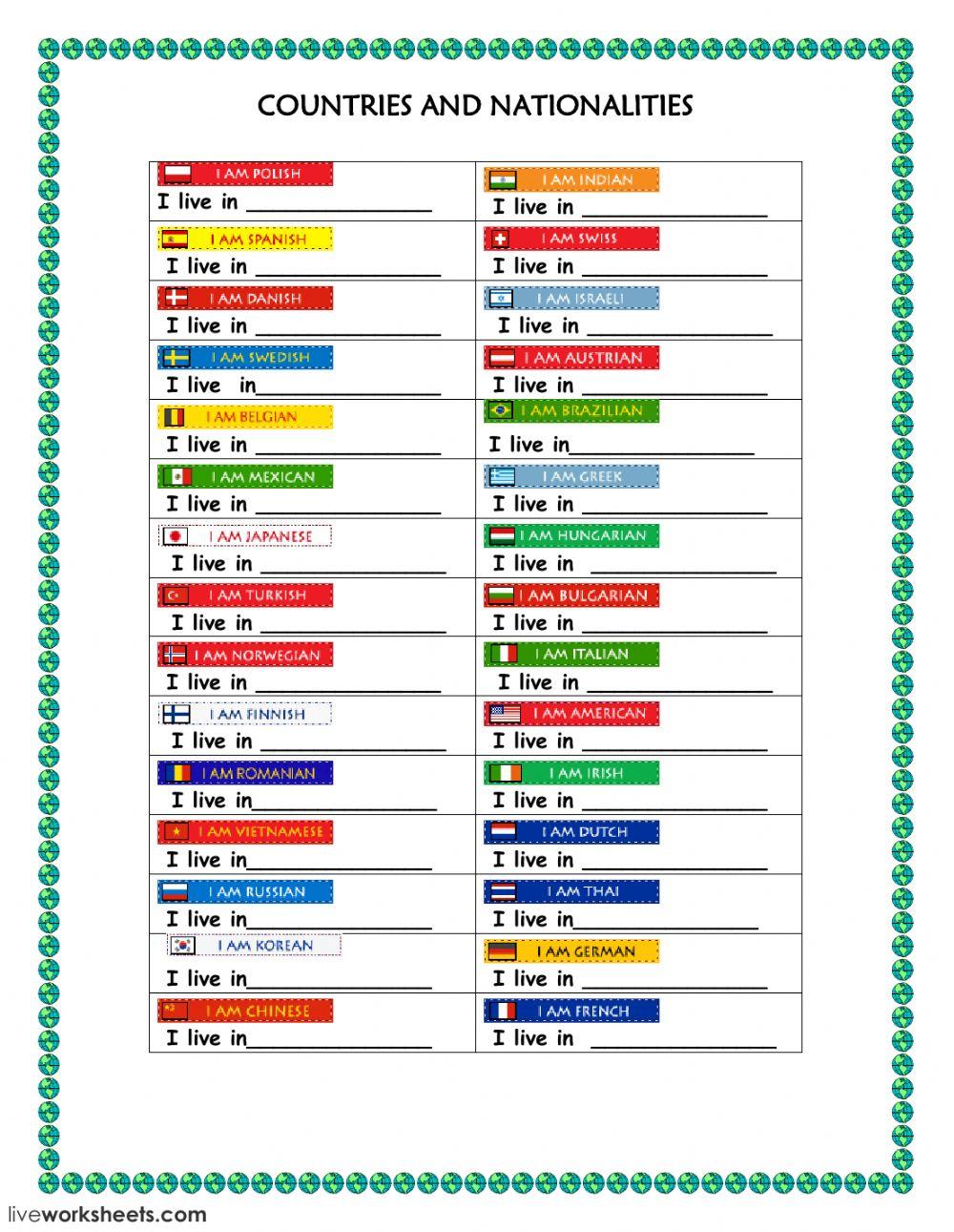 Countries and nationalities