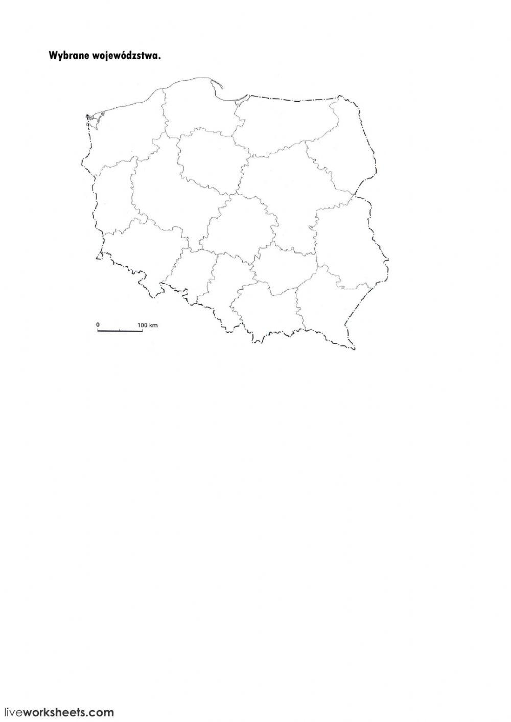 Mapa Polski- województwa