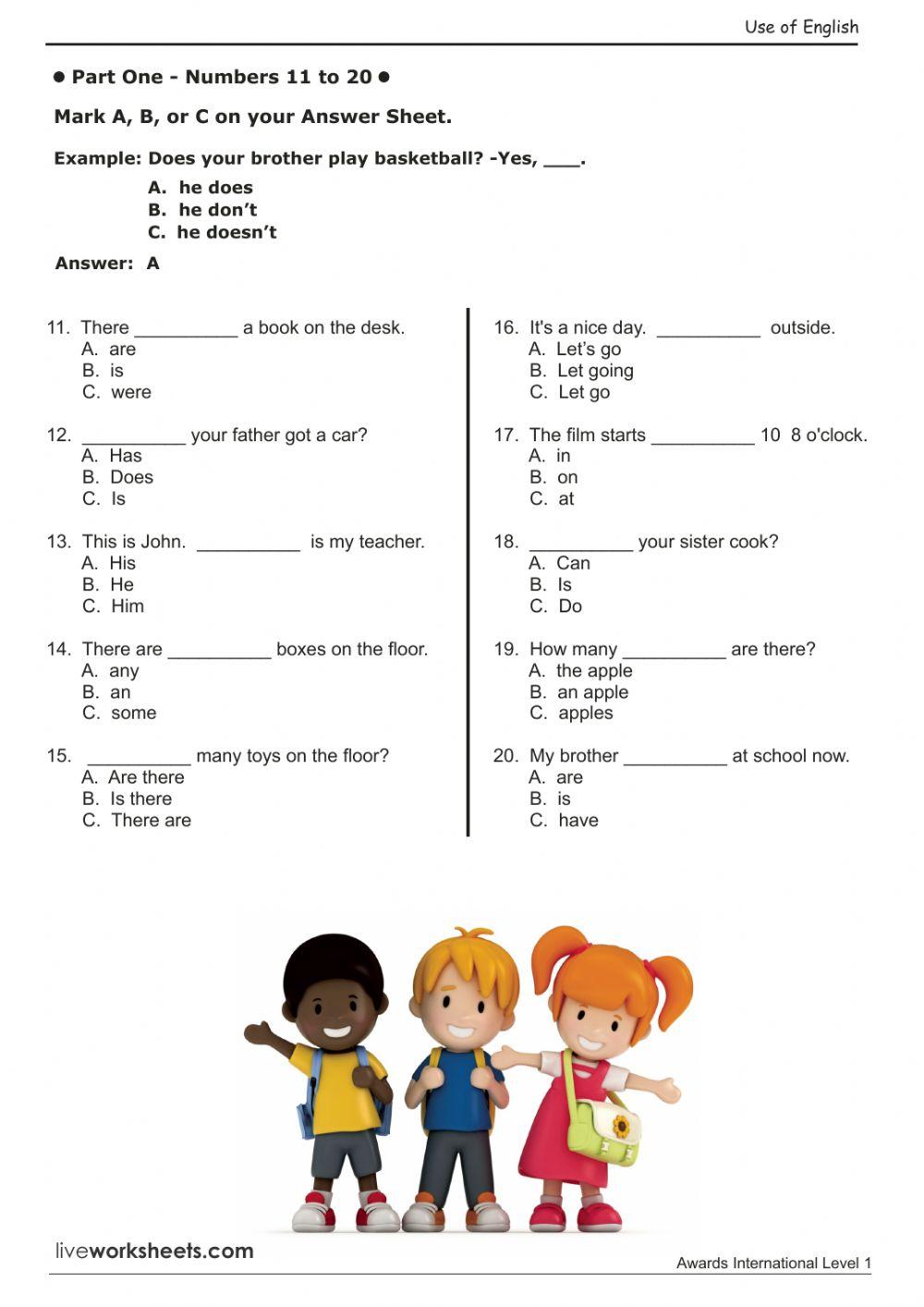 Awards Level 1 - June 2015