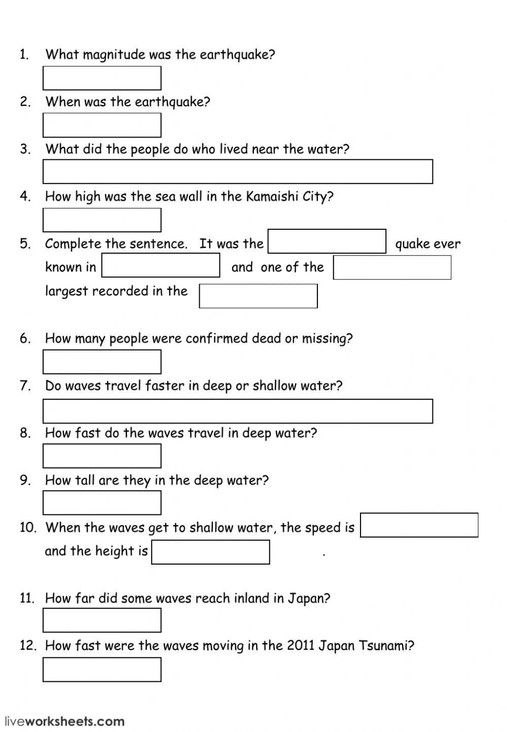 Earthquake and Tsunami