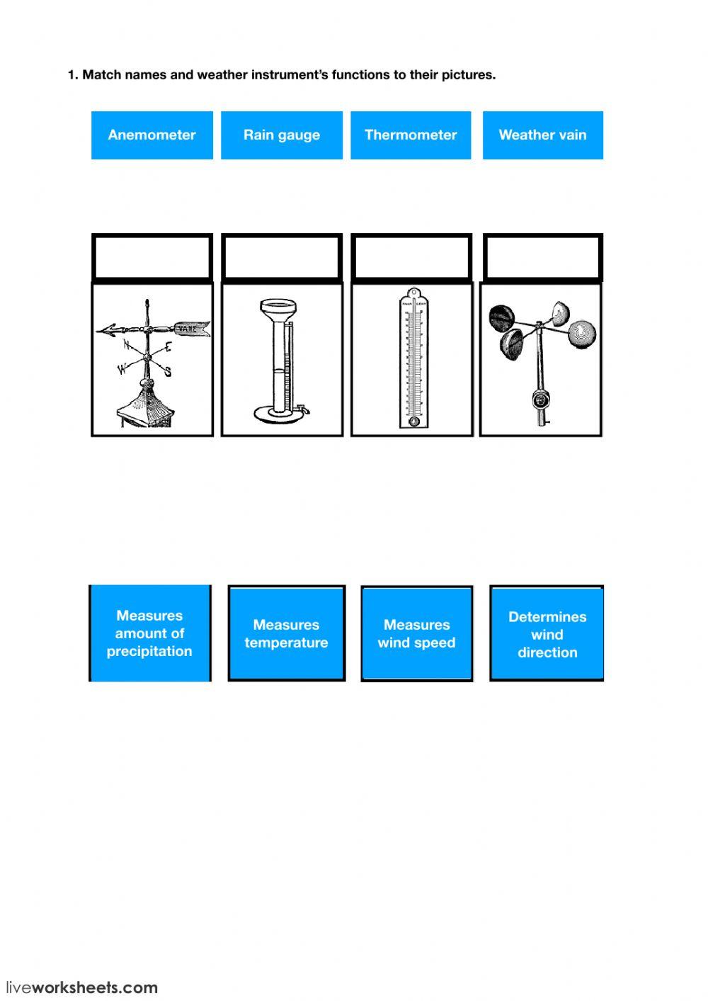 Weather instruments worksheet Live Worksheets