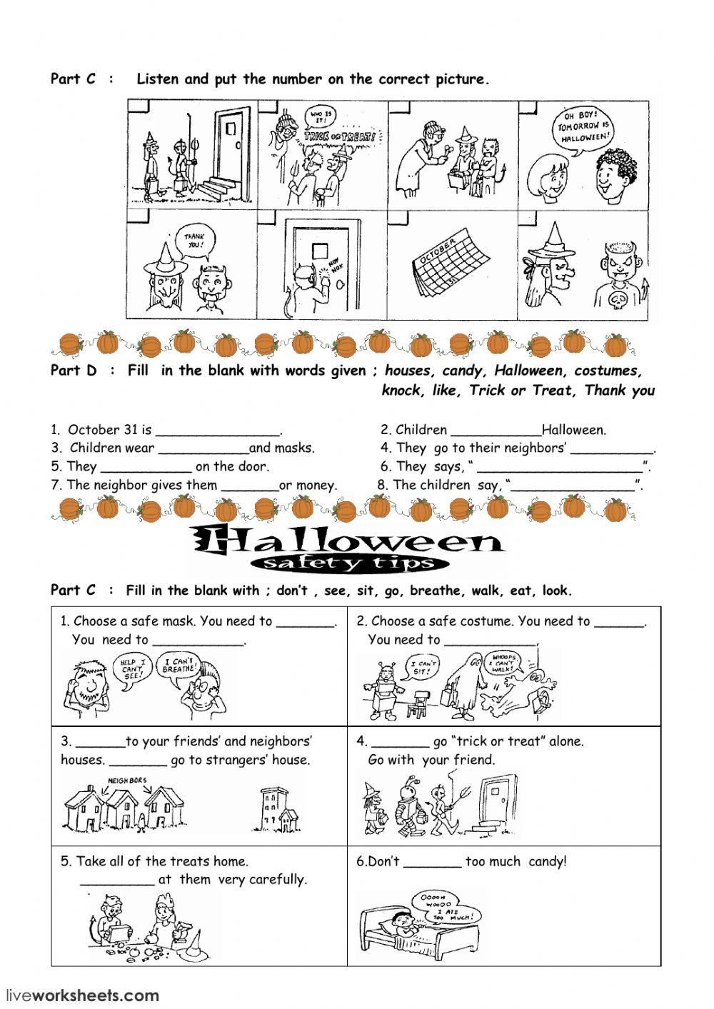 Halloween worksheet 4
