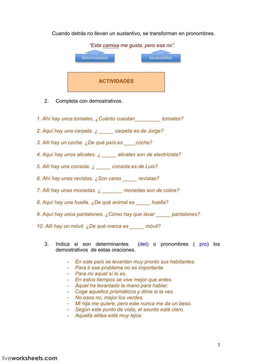 Artículos y demostrativos