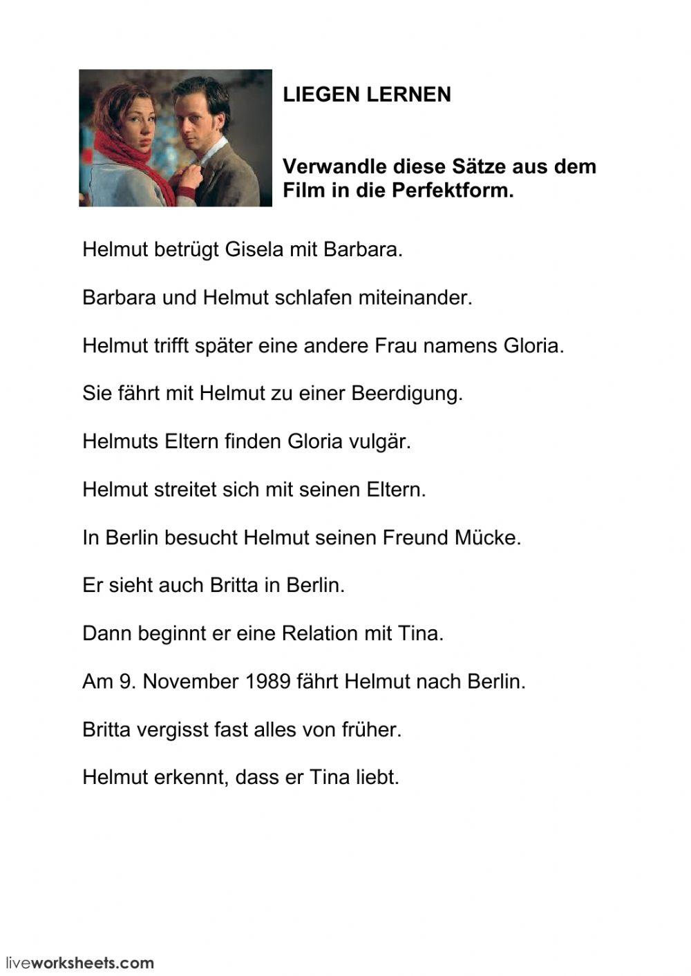 Liegen lernen - Perfekt