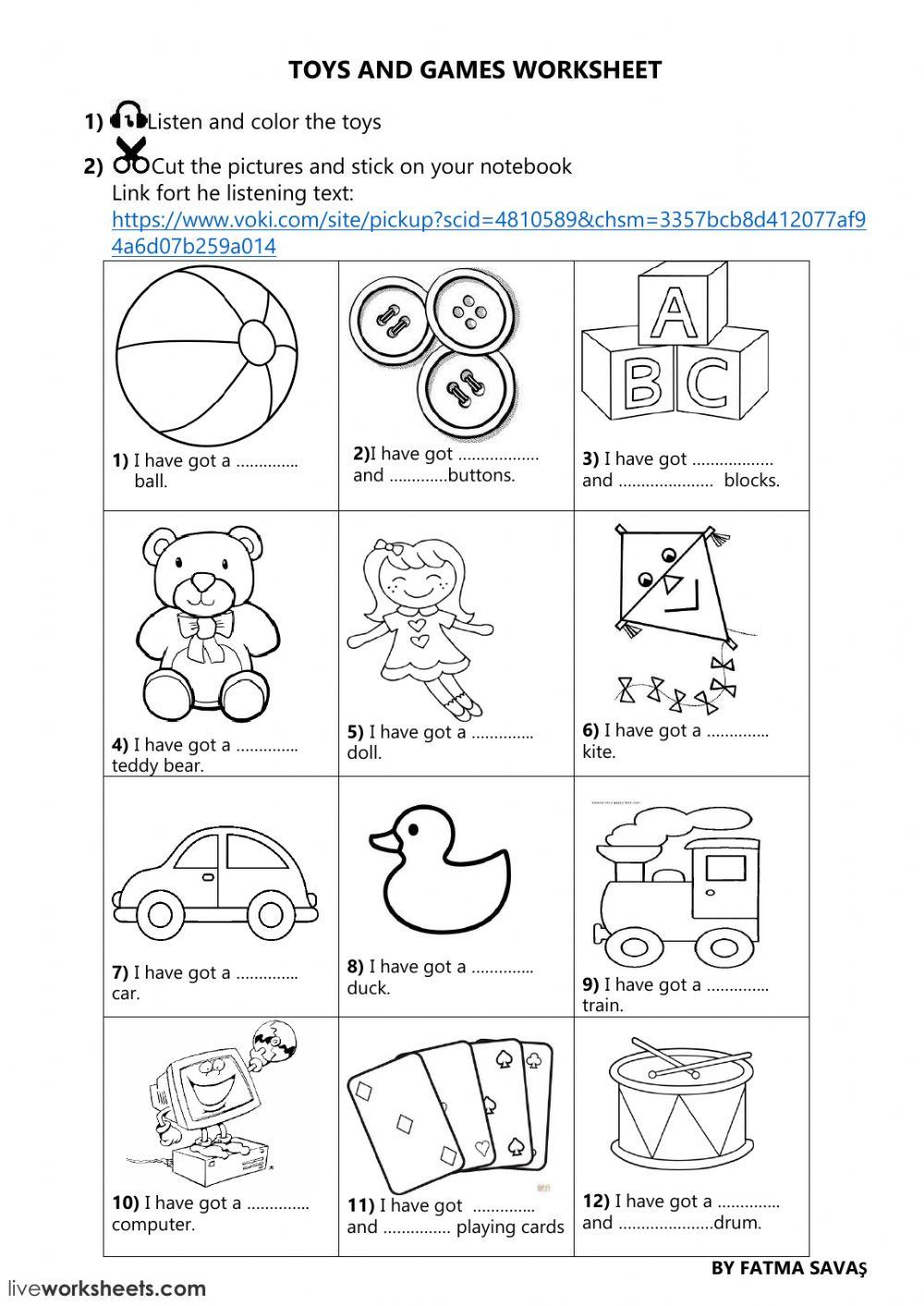 3rd grade unit 5 toys and games online worksheet