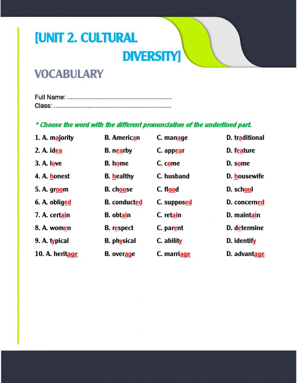 Unit 2. pronunciation
