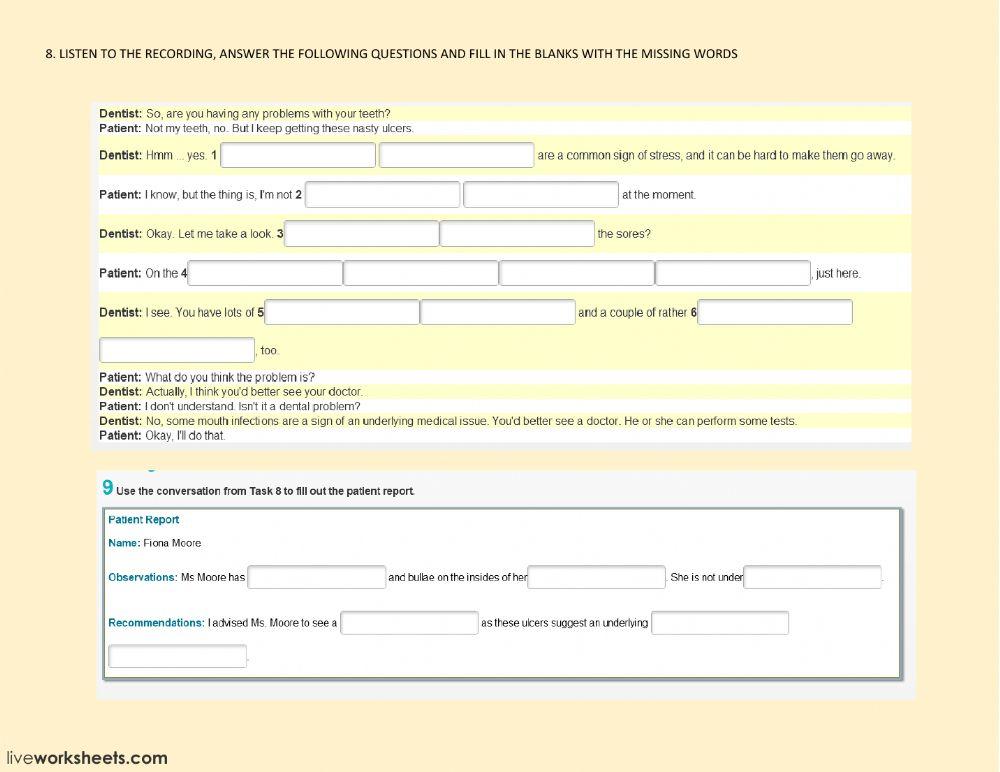 Oral infections (listening)