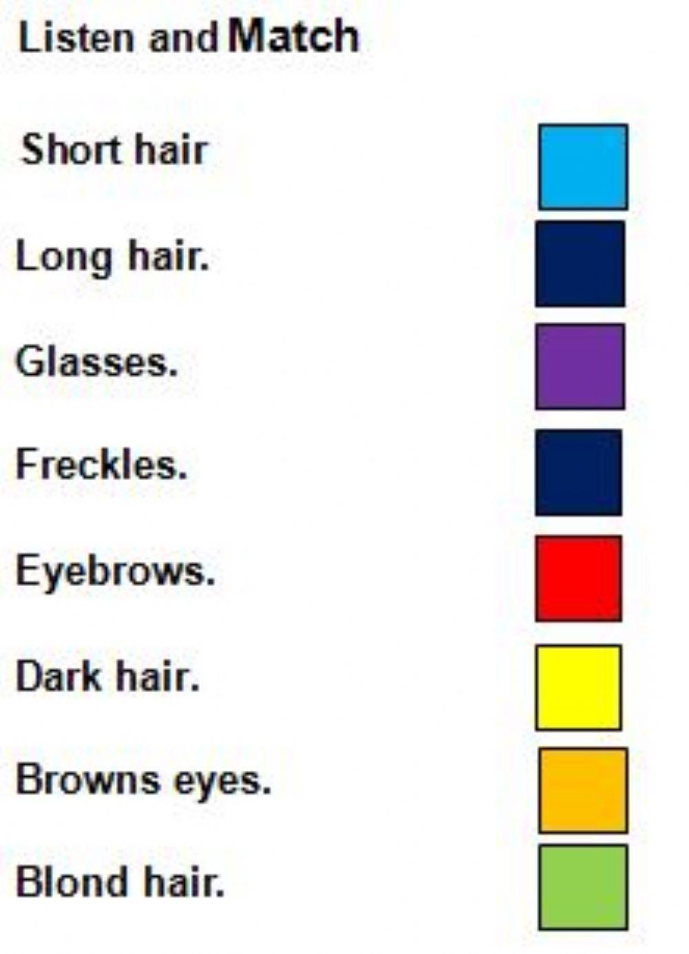 Listen and match. Appearance