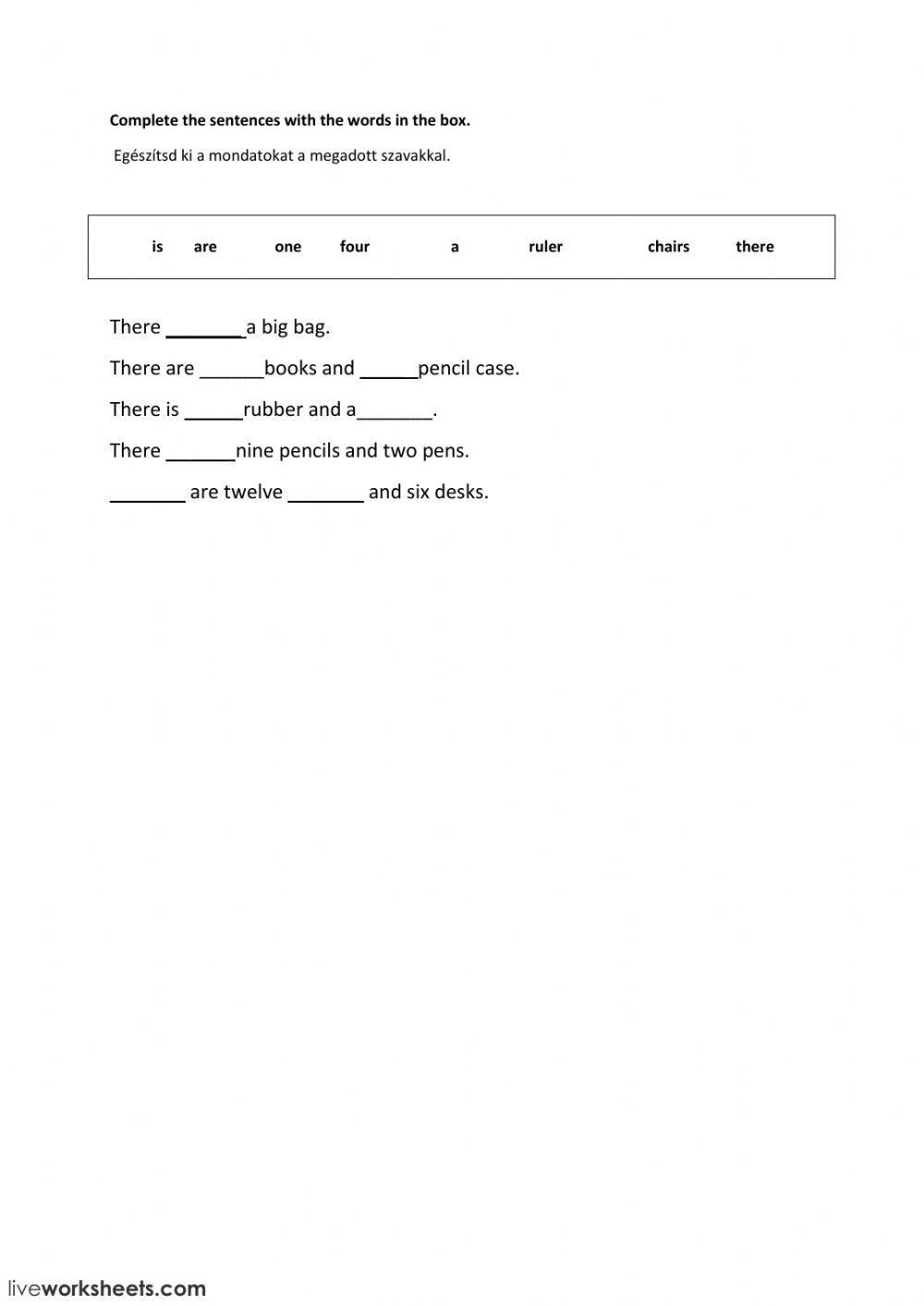 There is-are - Gap filling