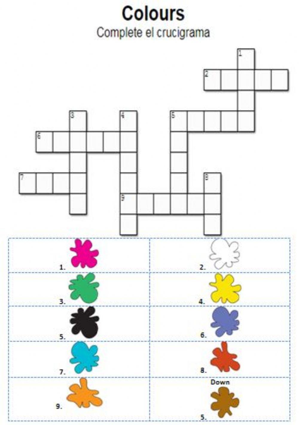 Colours. Crosswords