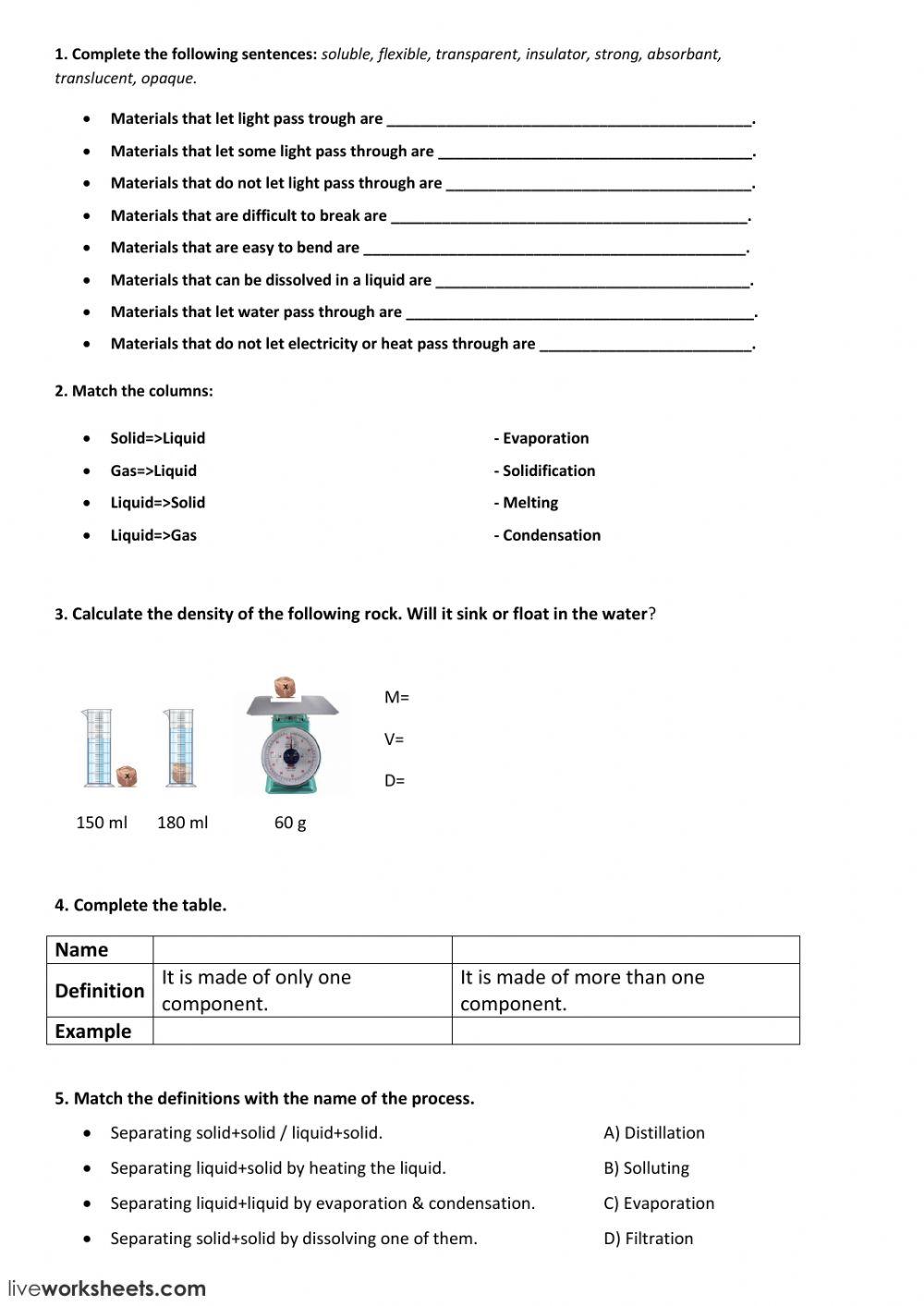 Matter and materials
