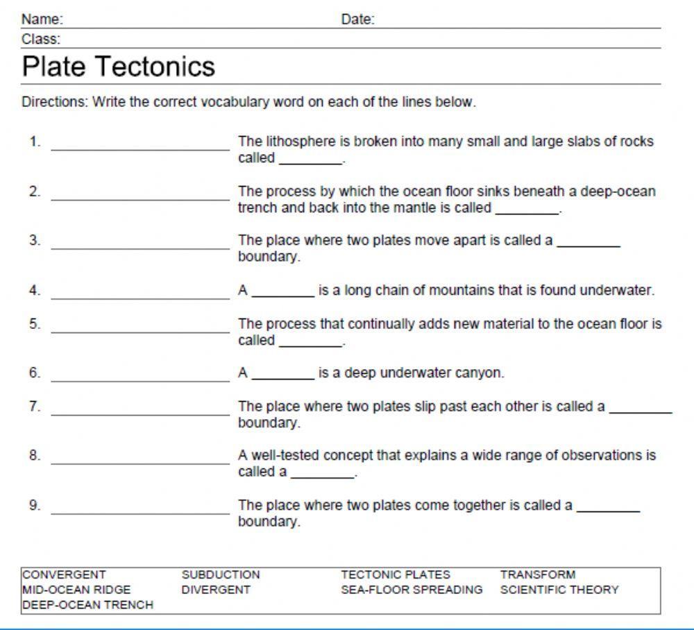 plate-tectonics-vocab-worksheet-live-worksheets