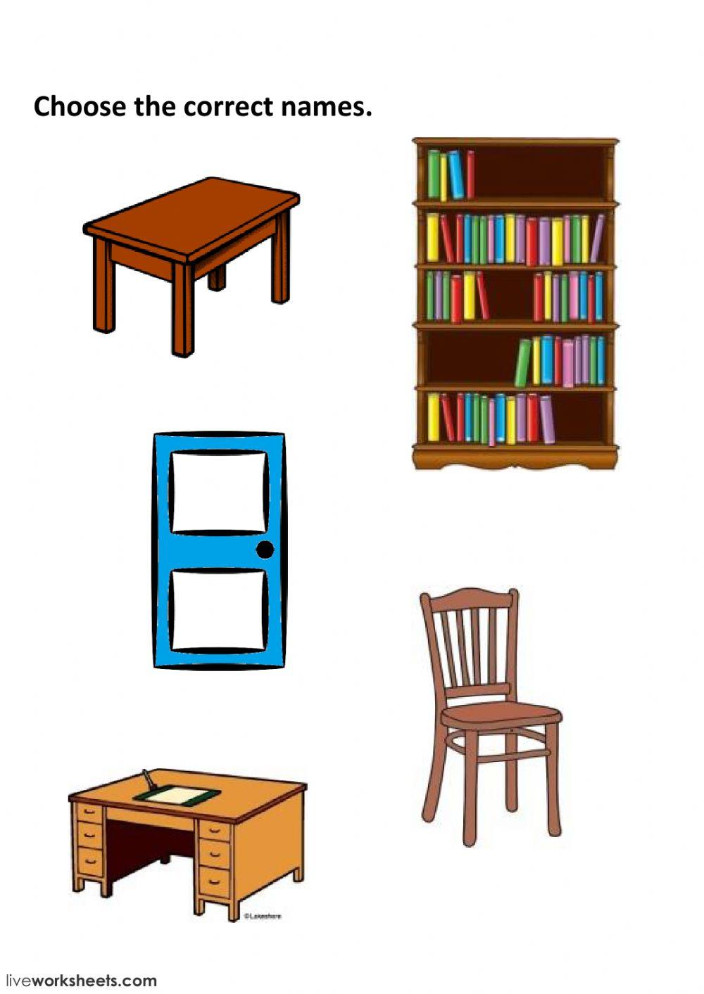 School objects and furniture
