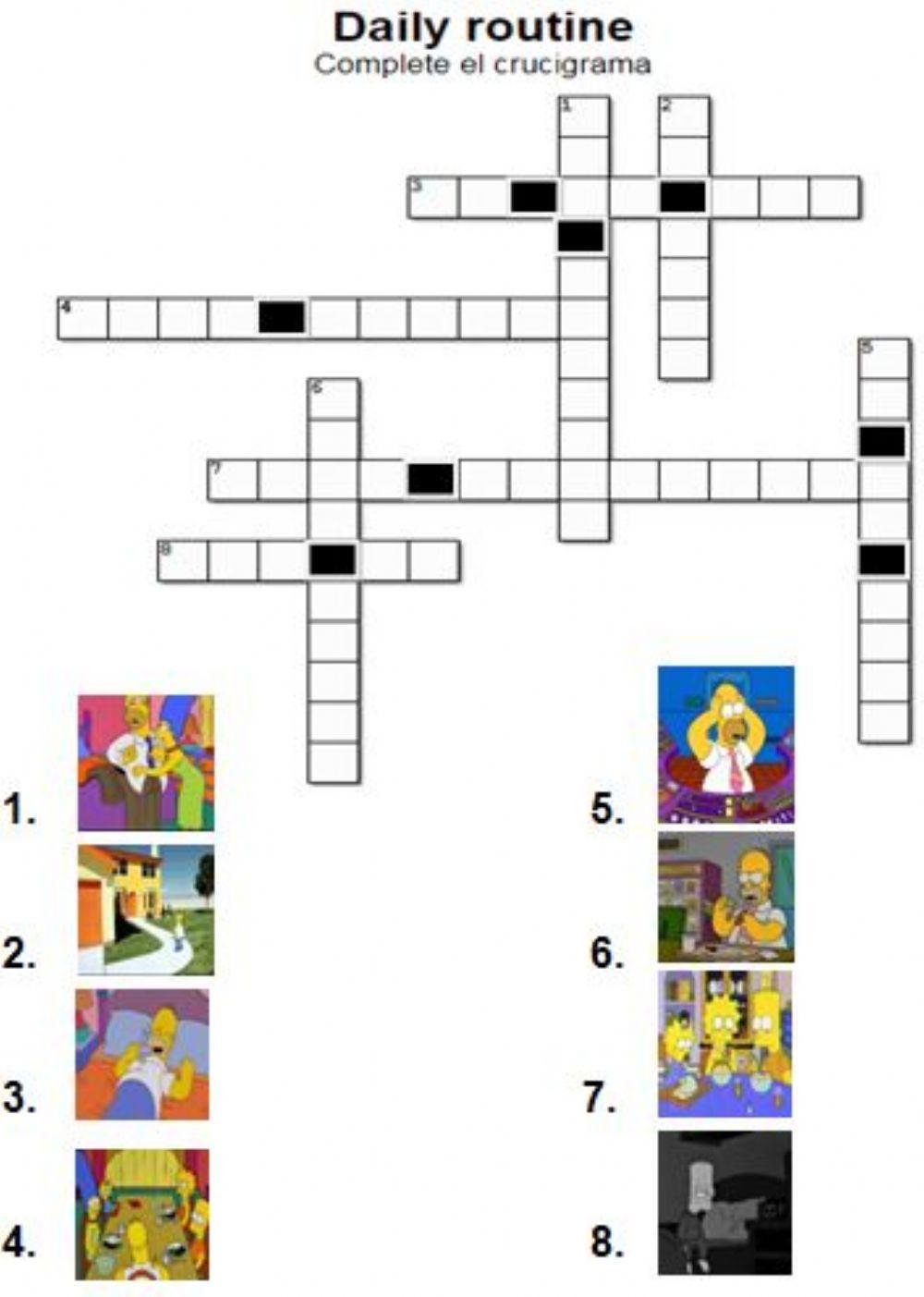 Daily routines. Crossword Daily routines. Crossword