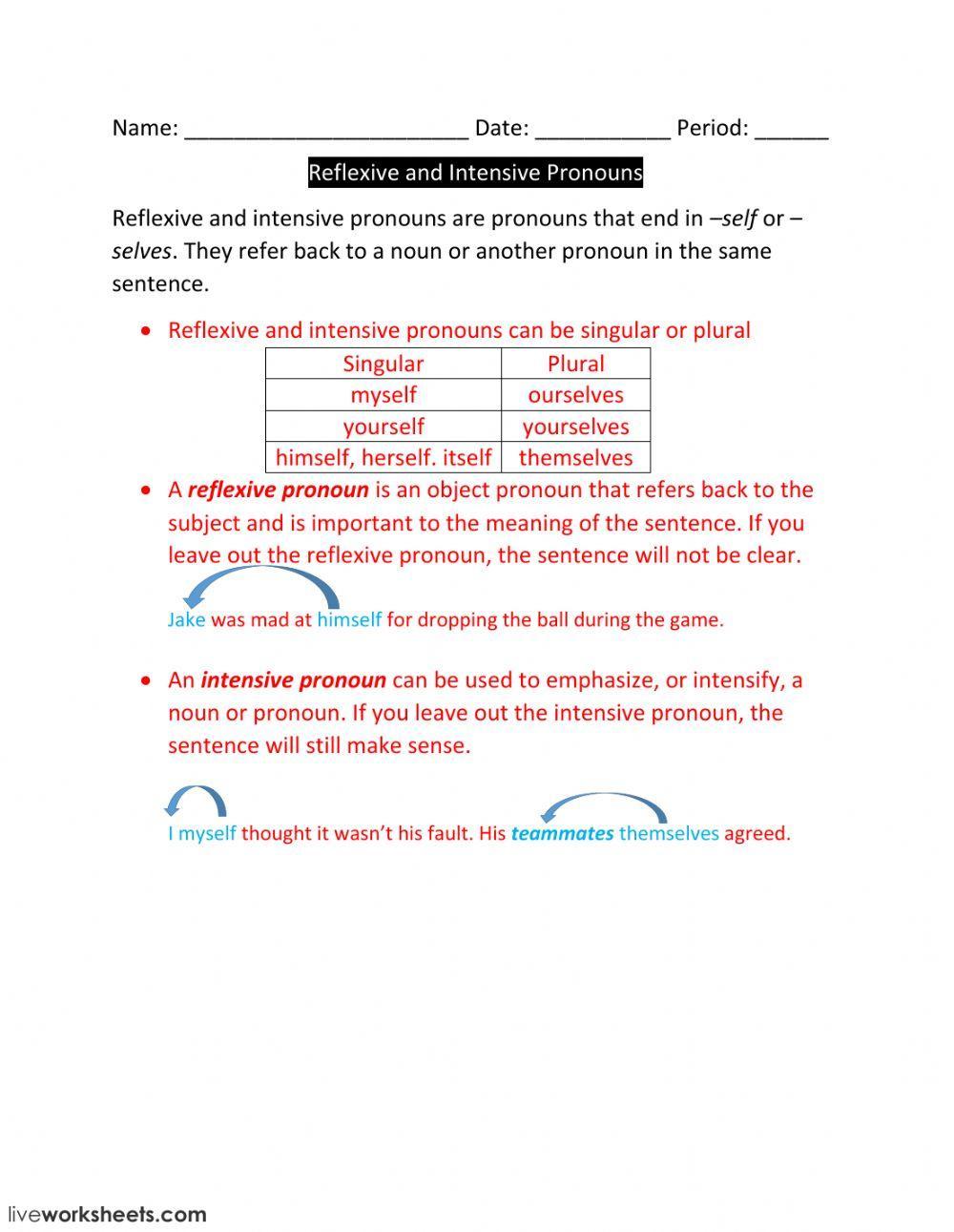 Lesson 4-Reflexive and Intensive Pronouns