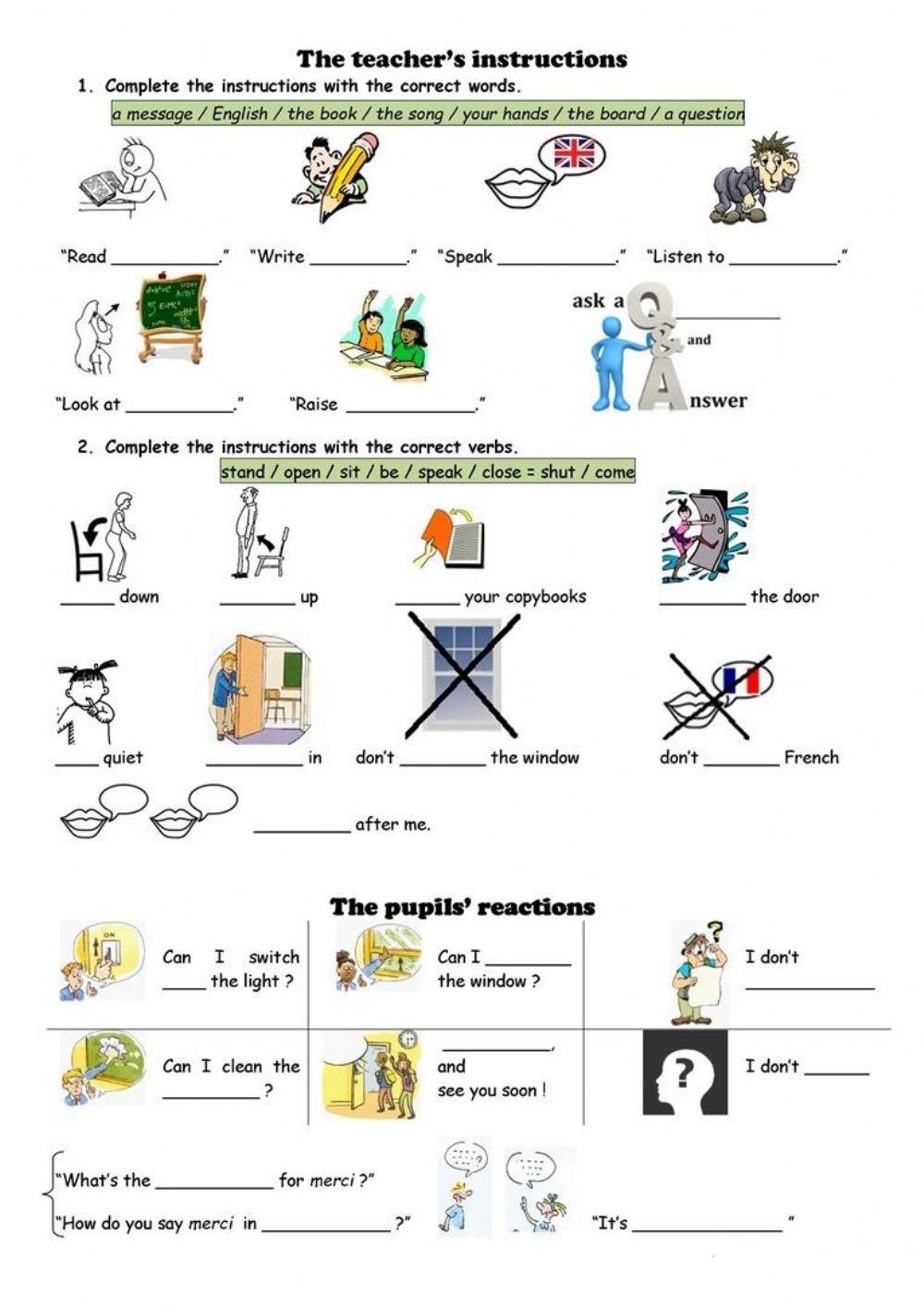 Classroom Language and Instructions