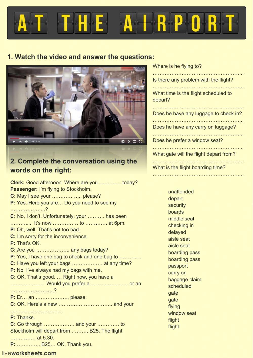 At the airport - Listening