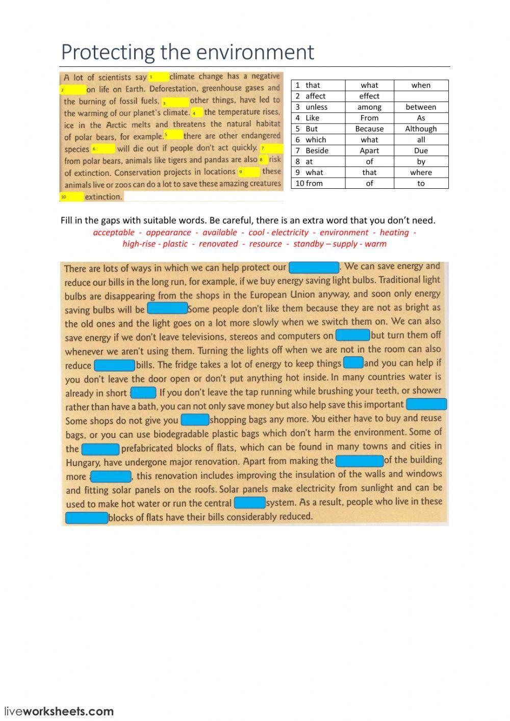 Protecting the environment