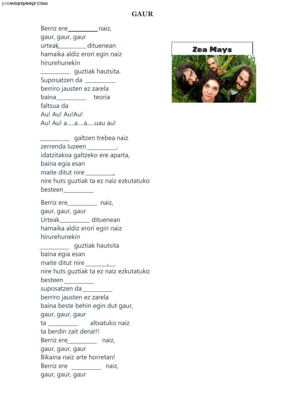 Gaur (hutsuneak bete) Gaur (hutsuneak bete)