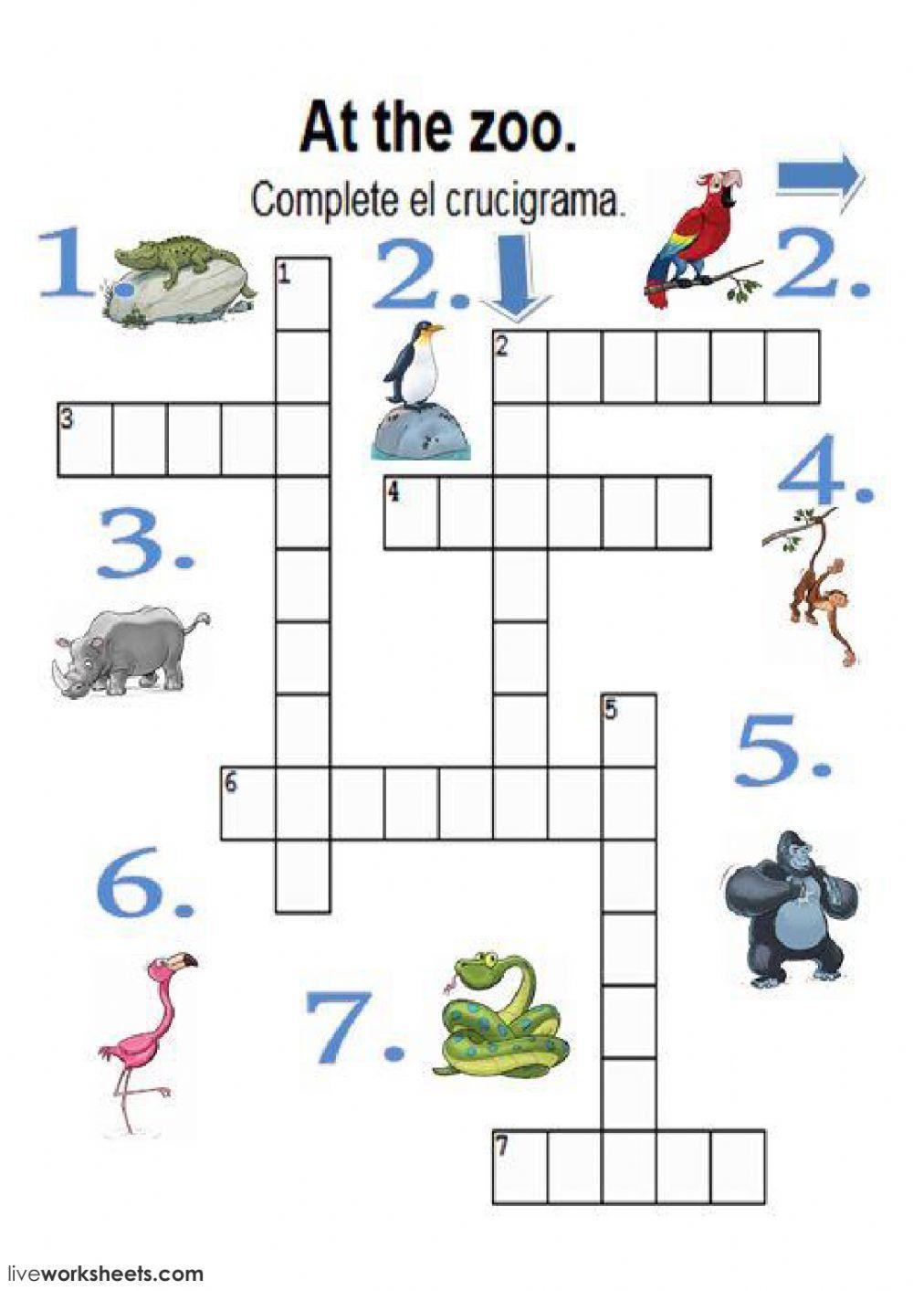 At the zoo cro Free Interactive Worksheets 47175