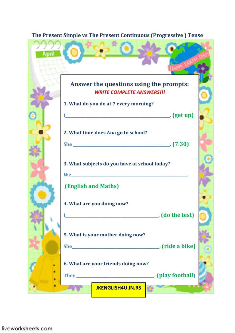 The Past Simple Tense vs The Past Continuous (Progressive) Tense