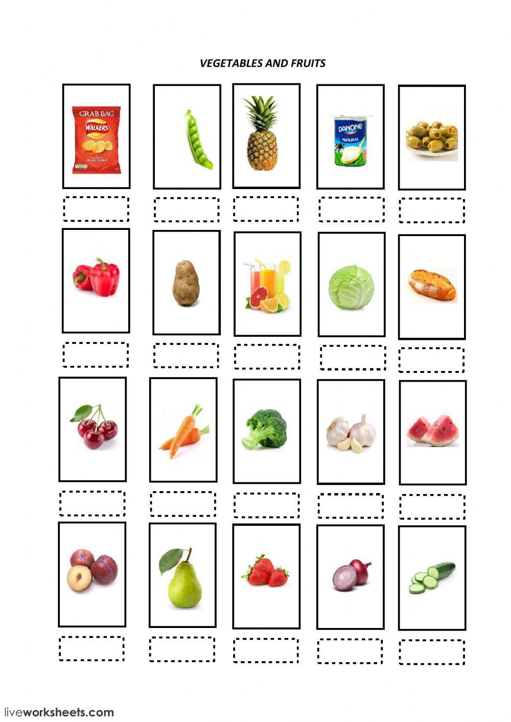 Vegetables and fruit test