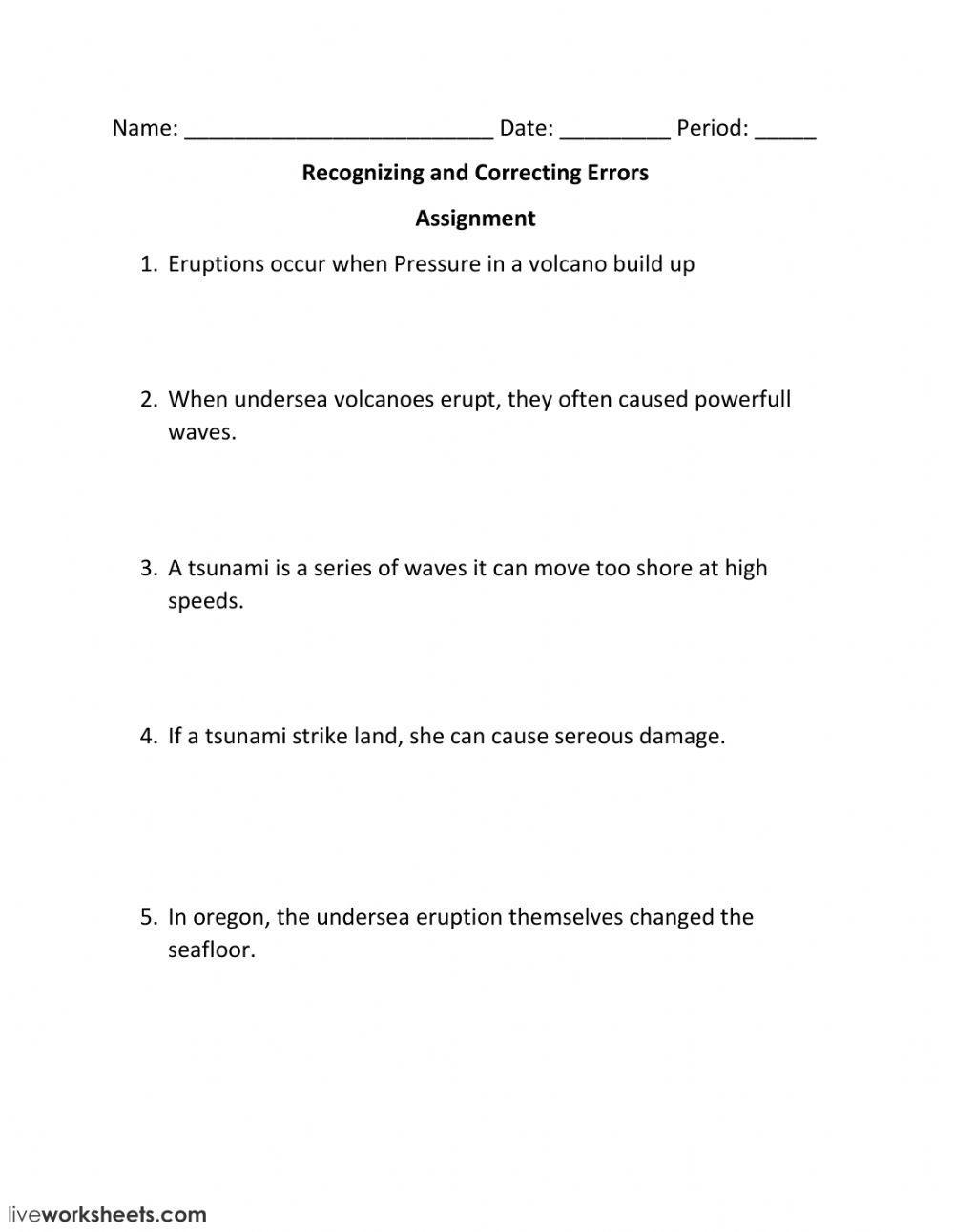 Lesson 7 - Recognizing and Correcting Errors