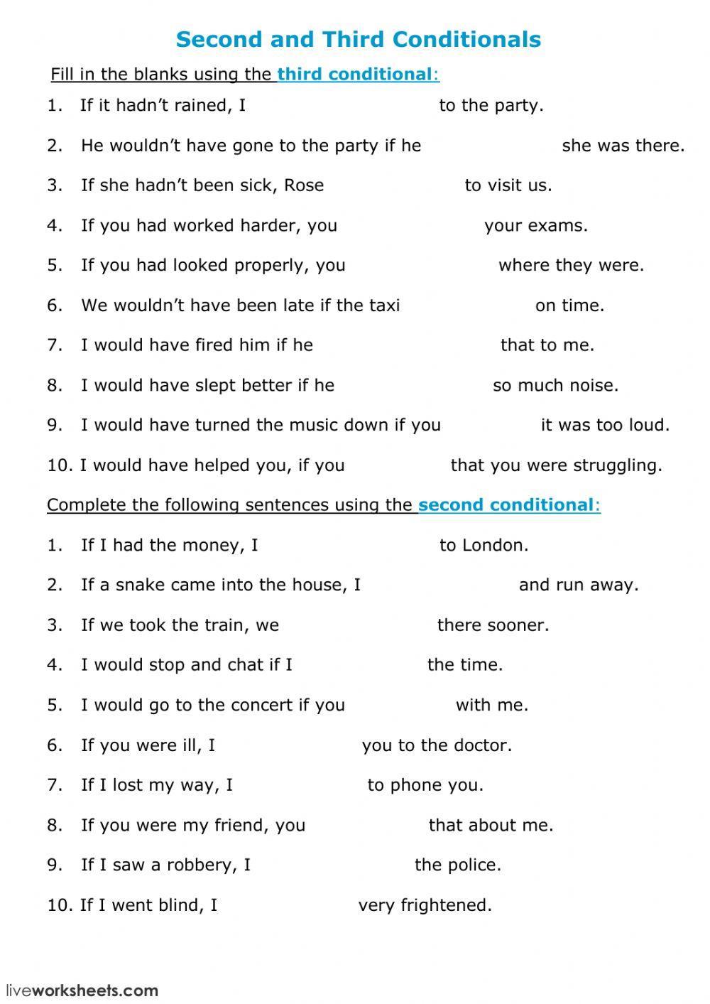 Second and Third Conditionals