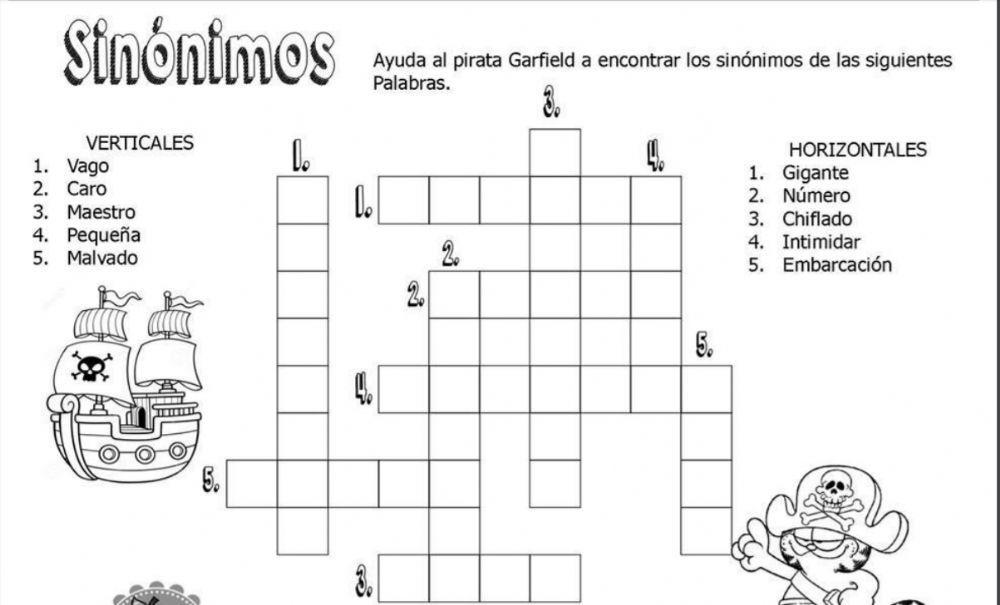 CRUCIGRAMA SINÓNIMOS