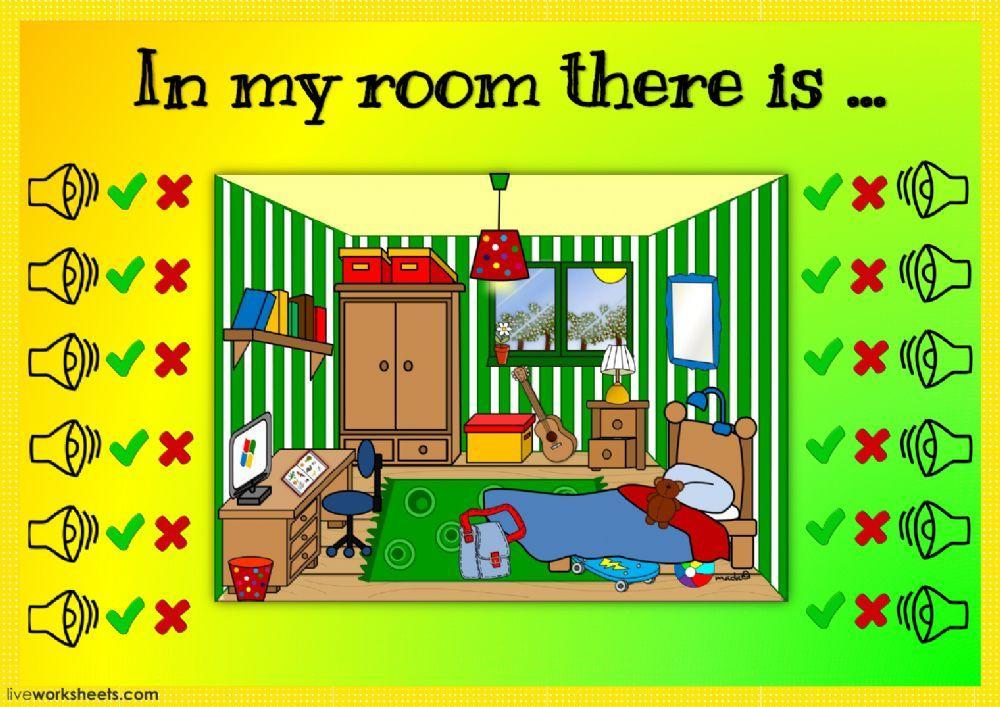 How many rooms are there. There is there are. There is комната. There is there are Room. Описание комнаты there is Worksheets.