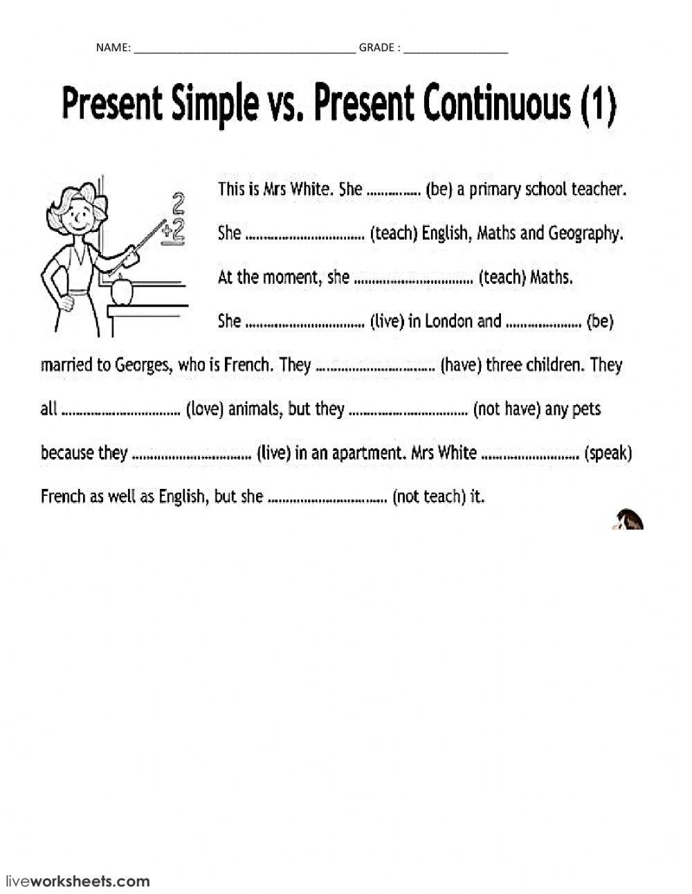 SIMPLE PRESENT VS. PRESENT CONTINUOUS