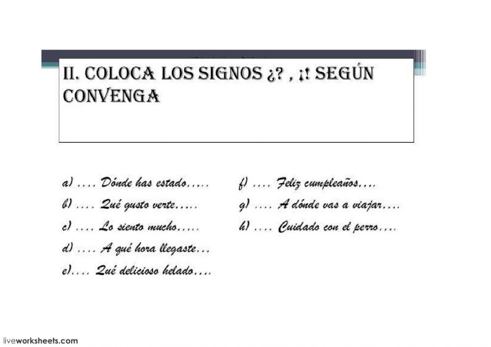 Signos interrogación exclamación